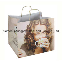 Luxury Printed Twisted Handle Kraft Paper Bag with 250mm Gusset